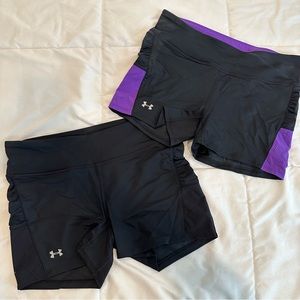 2 Under Armour Heat Gear Shorts - size Medium